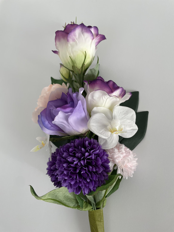【送料無料】アーティフィシャルフラワー仏花一対　花器無し　40cm お供え 6枚目の画像