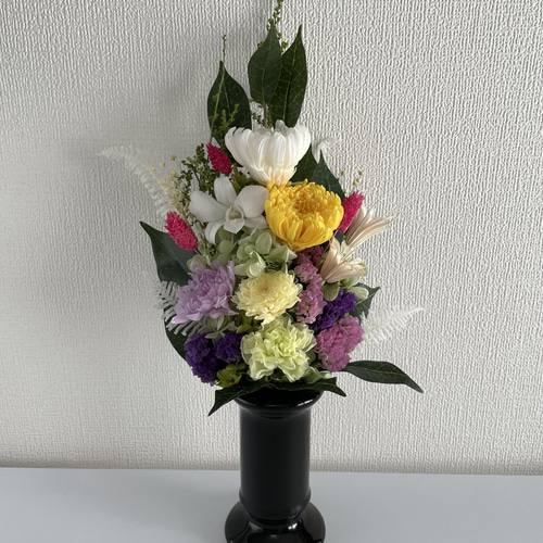 プリザーブドフラワー仏花一基 花器無し 35cm プリザーブド