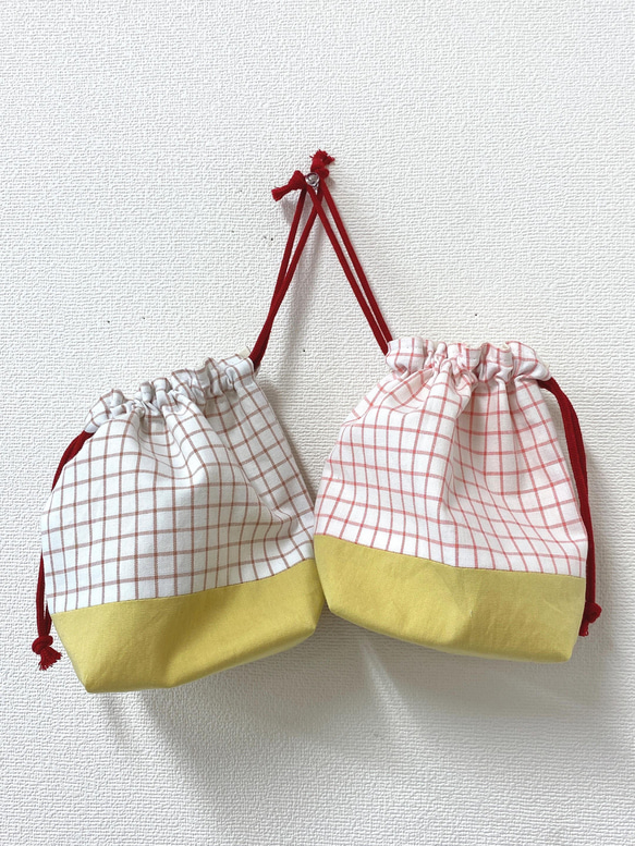 もりくま様 ギンガムチェック3点セット コップ袋1枚 もりくま様