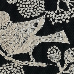 幸福のシンボル《鳥》ミニミニポーチ【点と線模様製作所生地】bird garden 8号帆布 3枚目の画像