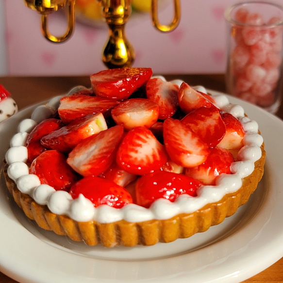 おやつマグネット☆苺タルト☆スイーツデコ/フェイクスイーツ/フェイク