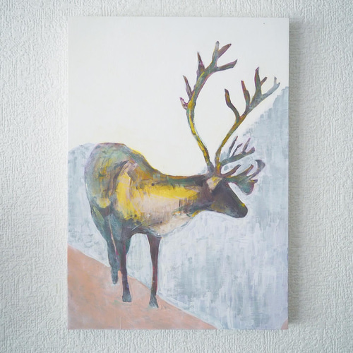 トナカイ 動物 アクリル画 絵画 トナカイ 動物 アクリル画 絵画
