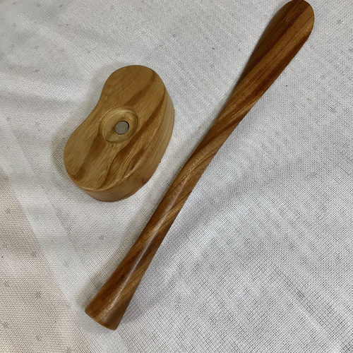 天然木 けやき 靴べらスタンドセット 一点物 手造り 靴ベラ mokuba