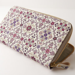 浅草文庫　牛革/文庫革　ラウンド長財布　大容量　オリエント/江戸紫【470218】 3枚目の画像