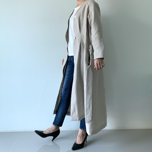 最終☆新品☆ plage シルクリネンガウン リネンコート（セール