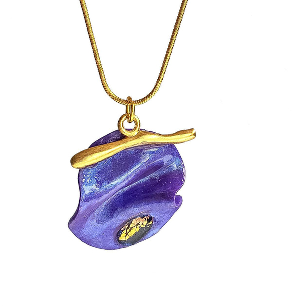 ネックレス| Purple Abstract necklace 18kgp 1枚目の画像