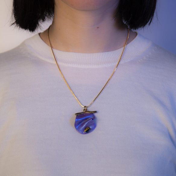 ネックレス| Purple Abstract necklace 18kgp 2枚目の画像