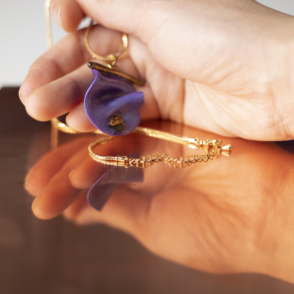 ネックレス| Purple Abstract necklace 18kgp 3枚目の画像