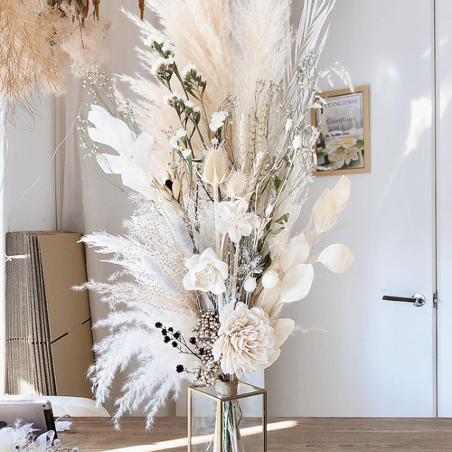 パンパスグラスの花束＊花瓶付き＊ドライフラワー ふわふわ お洒落