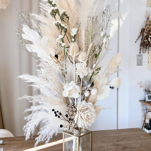 パンパスグラスの花束＊花瓶付き＊ドライフラワー ふわふわ お洒落