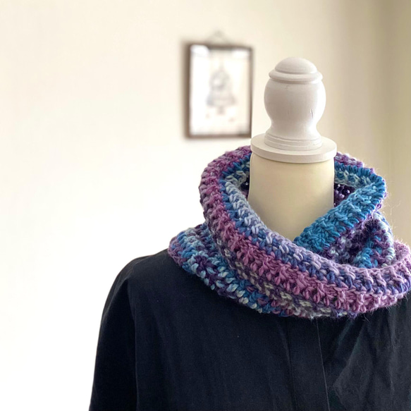 新色】ねじれスヌード［ブルーミックス］マフラー ネックウォーマー