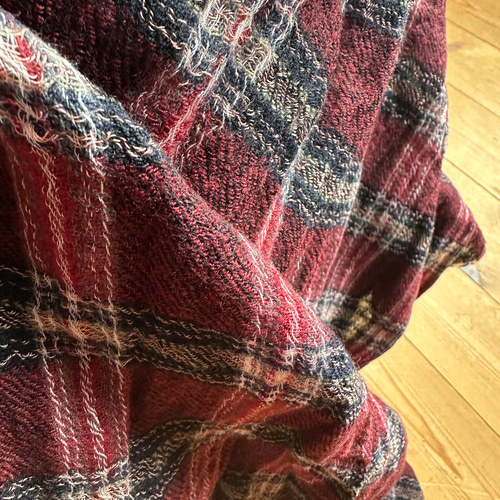 尾州ウールガーゼ 大判ストール（オータムレッド） ＊ ストール kekko