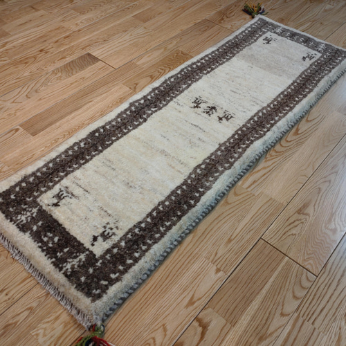 まおページ 116x42cmギャッベ ランナー (ギャベ) ペルシャ絨毯 ペルシャギャッベ( ギャベ )ラグ ベッドサイド 廊下 ランナー No