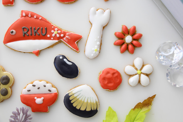 100日祝い　【アイシングクッキー】　お食い初め　お食い初め膳　手土産　オーダー　通販　セット 3枚目の画像