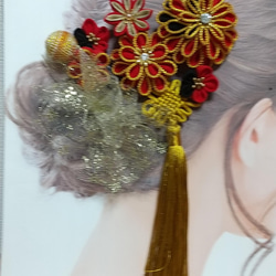 つまみ細工    成人式 卒業式 結婚式 ウェディング 袴 前撮り 髪飾り 2枚目の画像
