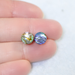 (1 件) Avalon 貝殼和水晶耳釘（8 毫米，鈦柱） 第4張的照片