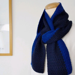 ふわり 手編みのマフラー　　上質素材　柔らか　空気を含む糸　男女兼用　ペア　メンズ 2枚目の画像