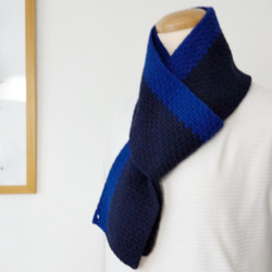 ふわり 手編みのマフラー　　上質素材　柔らか　空気を含む糸　男女兼用　ペア　メンズ 4枚目の画像