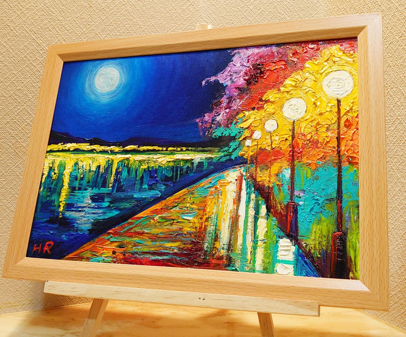 油絵 絵画 【クリスマスイブの町】 油絵 油彩 油彩画 絵 絵画【クリスマスイブの町】 絵画 HR