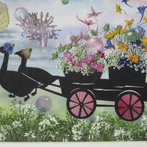 押し花アート「メルヘンの中の鹿」 新作2022 creema限定《押し花アート額》ドリームランド＃押し花