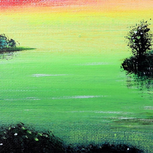原画☆幸せな風景☆アクリル画・キャンバス 夕焼け ラグーン 原画☆幸せな風景☆アクリル画・キャンバス 夕焼け ラグーン