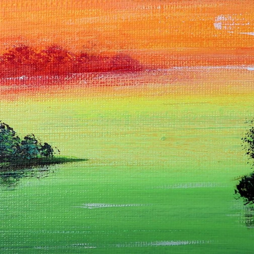 原画☆幸せな風景☆アクリル画・キャンバス 夕焼け ラグーン 原画☆幸せな風景☆アクリル画・キャンバス 夕焼け ラグーン