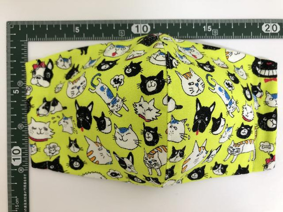 【SALE】猫 犬  巾着  マスク付　　33cm×27cm×10cm　　綿100 3枚目の画像