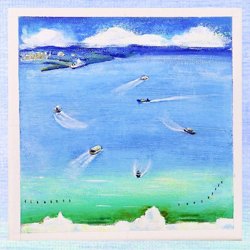 ひまわり アクリル絵画 キャンパス画 （2024人気No.1の 夏空と