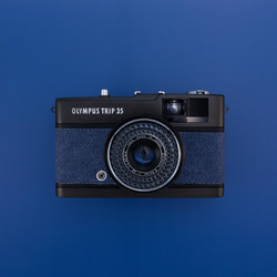 [全國免運費] 復古膠片相機奧林巴斯 PEN TRIP 35 靛藍色 [可靠的 3 件套] 第1張的照片