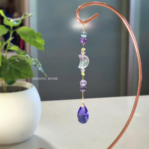 フローライトとスワロフスキーのコラボ☆サンキャッチャー サン