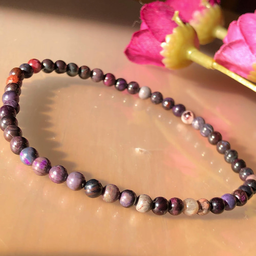 スギライト4mm 天然石ブレスレット 世界三大ヒーリングストーン