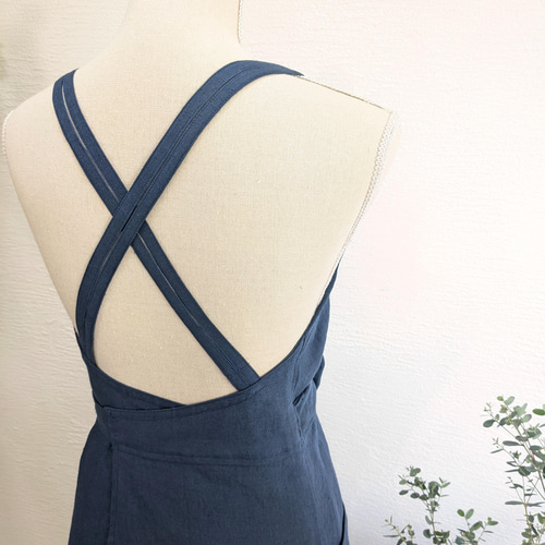 A.Nene アトリエ ネネ エプロンドレス 国産リネン ブラウン×朱 A.Nene アトリエ ネネ エプロンドレス 国産リネン ブラウン×朱 リネン