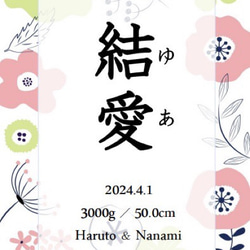 【命名書】ボタニカル9種類♡ニューボーンフォトお七夜 6枚目の画像