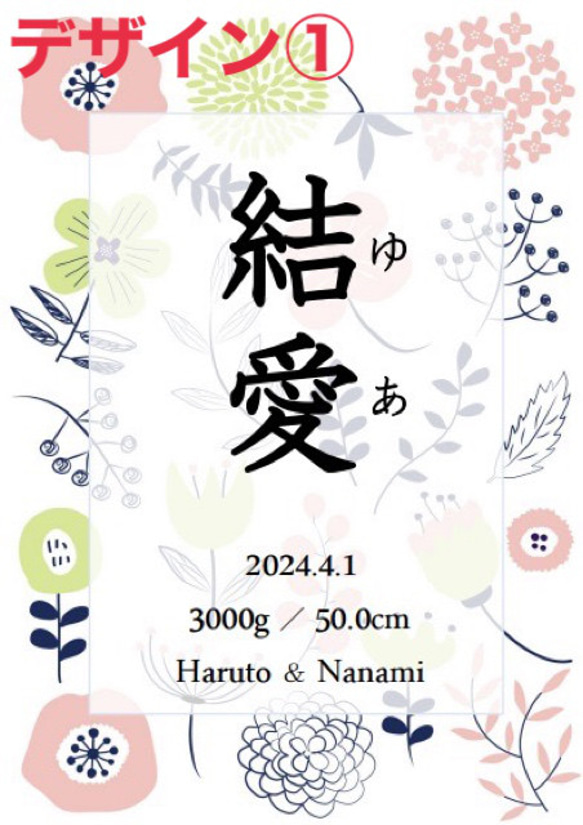 【命名書】ボタニカル9種類♡ニューボーンフォトお七夜 2枚目の画像