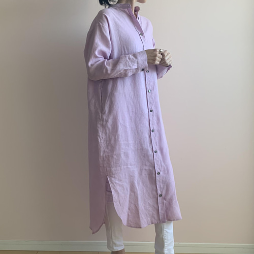 2022 春色新作✳︎ラベンダーピンクのシャツワンピース ワンピース