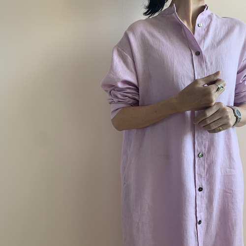 2022 春色新作✳︎ラベンダーピンクのシャツワンピース ワンピース