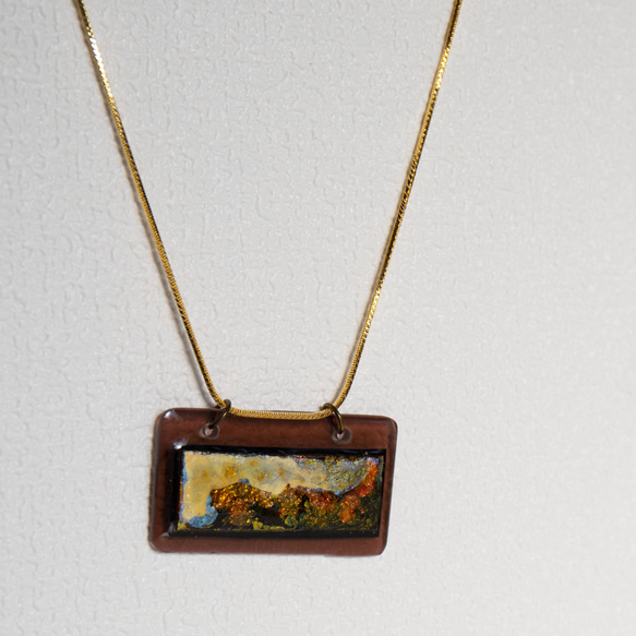 ネックレス｜ Abstract painting pendantⅡ necklace　 2枚目の画像