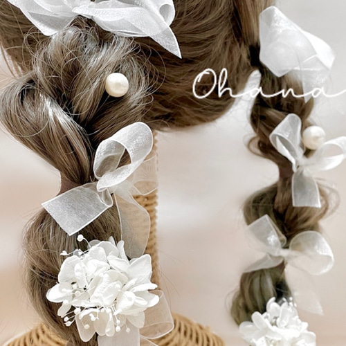 成人式 卒業式 ウェディング リボンアレンジ ヘッドドレス 髪飾り 和装