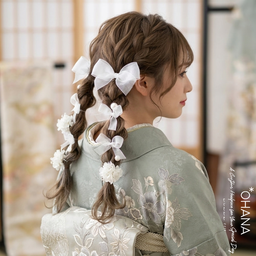 卒業式・袴に【ふんわりオーガンジーの髪飾り】振袖 成人式 結婚式