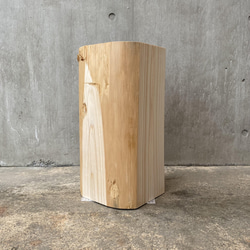 ヒノキの切り株の置物 (４面カット太鼓挽き) スツール 丸太椅子  オブジェ フラワーディスプレイ サイドテーブル 6枚目の画像