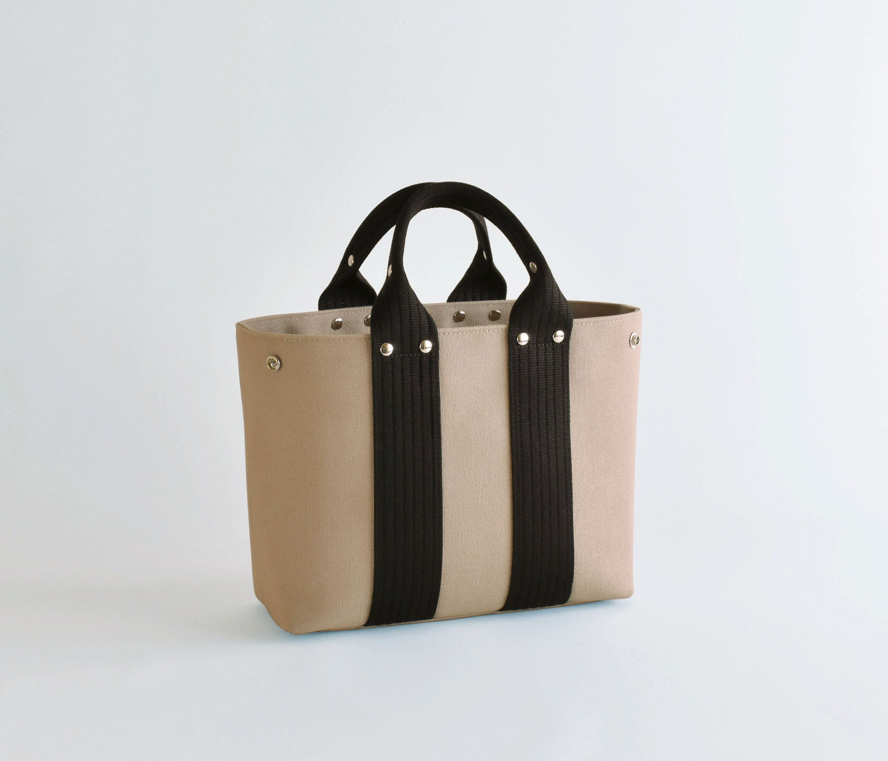 【受注製作】キャンバストートＳ（ベージュ×黒）
