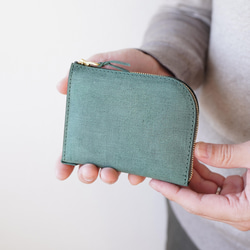 【バベルコンパクト財布】　BABELE　/　VERDE　グリーン　/　革財布　ミニ財布　小さい財布　名入れ　ギフト 1枚目の画像