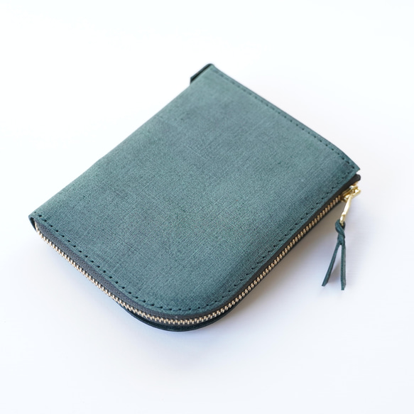 【バベルコンパクト財布】　BABELE　/　VERDE　グリーン　/　革財布　ミニ財布　小さい財布　名入れ　ギフト 6枚目の画像