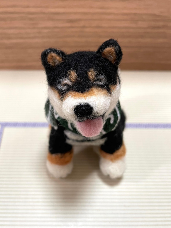 笑顔の柴犬(黒柴)羊毛フェルト 羊毛フェルト mofucoro 通販 13159589