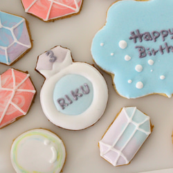 宝石　【アイシングクッキー】　女の子向け　かわいい　きれい　ピンク　誕生日　ダイヤモンド　オーダー　通販 7枚目の画像