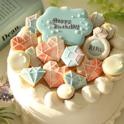 宝石　【アイシングクッキー】　女の子向け　かわいい　きれい　ピンク　誕生日　ダイヤモンド　オーダー　通販 9枚目の画像