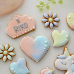 ユニコーン　【アイシングクッキー】　女の子向け　誕生日　カラフル　虹　オーダー　通販　人気　インスタ映え 4枚目の画像