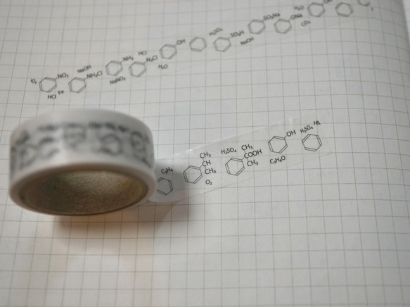 化学式マスキングテープ(ベンゼン〜フェノール) 3枚目の画像