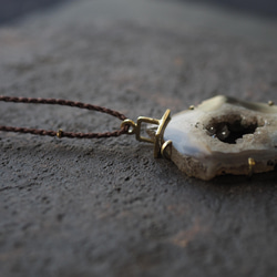 agate geode brass necklace (as is) 9枚目の画像