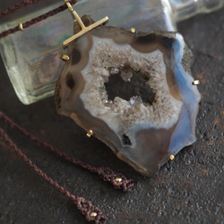 agate geode brass necklace (as is) 4枚目の画像
